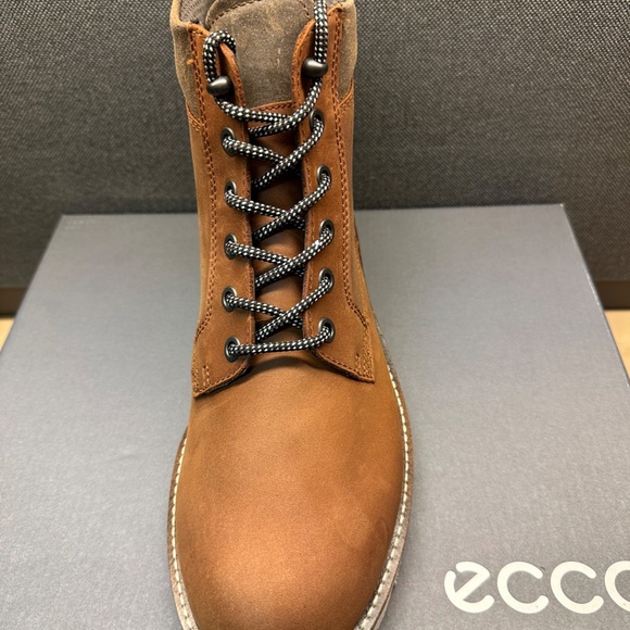 NIB! ECCO Men's Jamestown High-Cut Cognac Cocoa Brown Boot Size EU43/US9-9.5 - Picture 4 of 15